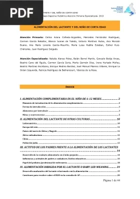 Alimentación del lactante y del niño de corta edad