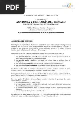 Anatomía y fisiología del esófago