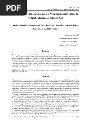 Aplicaciones de las Matemáticas a la Vida Diaria en los Libros de Aritmética Españoles del Siglo XVI