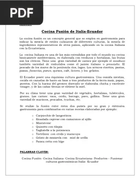 Cocina Fusión de Italia-Ecuador