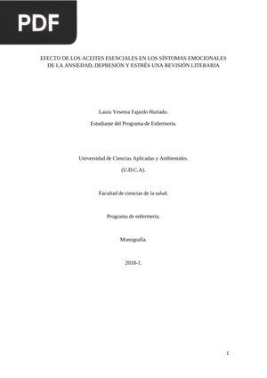 Efecto de los Aceites Esenciales en la Ansiedad, Depresión y Estrés