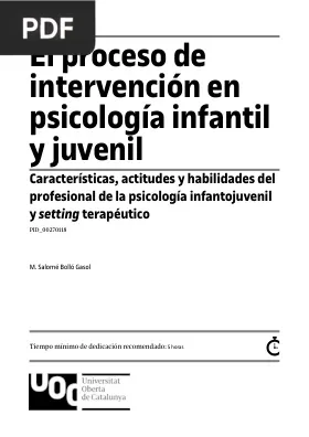 El proceso de intervención en psicología infantil y juvenil