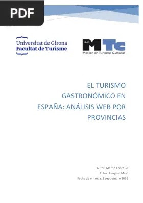 El turismo gastronómico en España: Análisis web por provincias