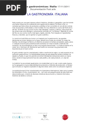 El Vino y la Gastronomia Italiana