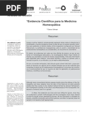 Evidencia Científica para la Medicina Homeopática