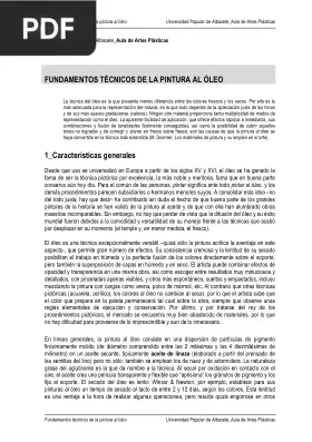 Fundamentos técnicos de la pintura al óleo
