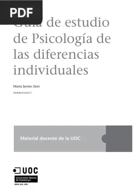 Guía de estudio de Psicología de las diferencias individuales