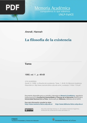 La Filosofía de la Existencia