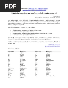 Lista de falsos amigos português-espanhol, español-portugués