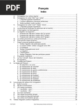 Lista de Participios Irregulares Franceses
