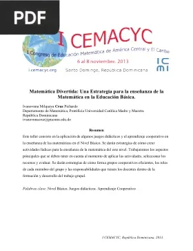 Matemática Divertida: Una Estrategia para la enseñanza de la Matemática en la Educación Básica