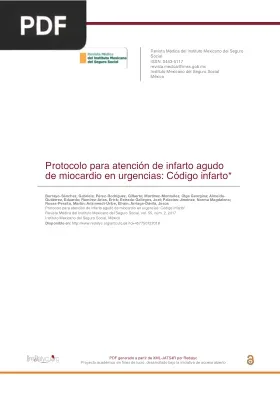 Protocolo para atención de infarto agudo de miocardio en urgencias: Código infarto